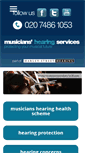 Mobile Screenshot of musicianshearingservices.co.uk